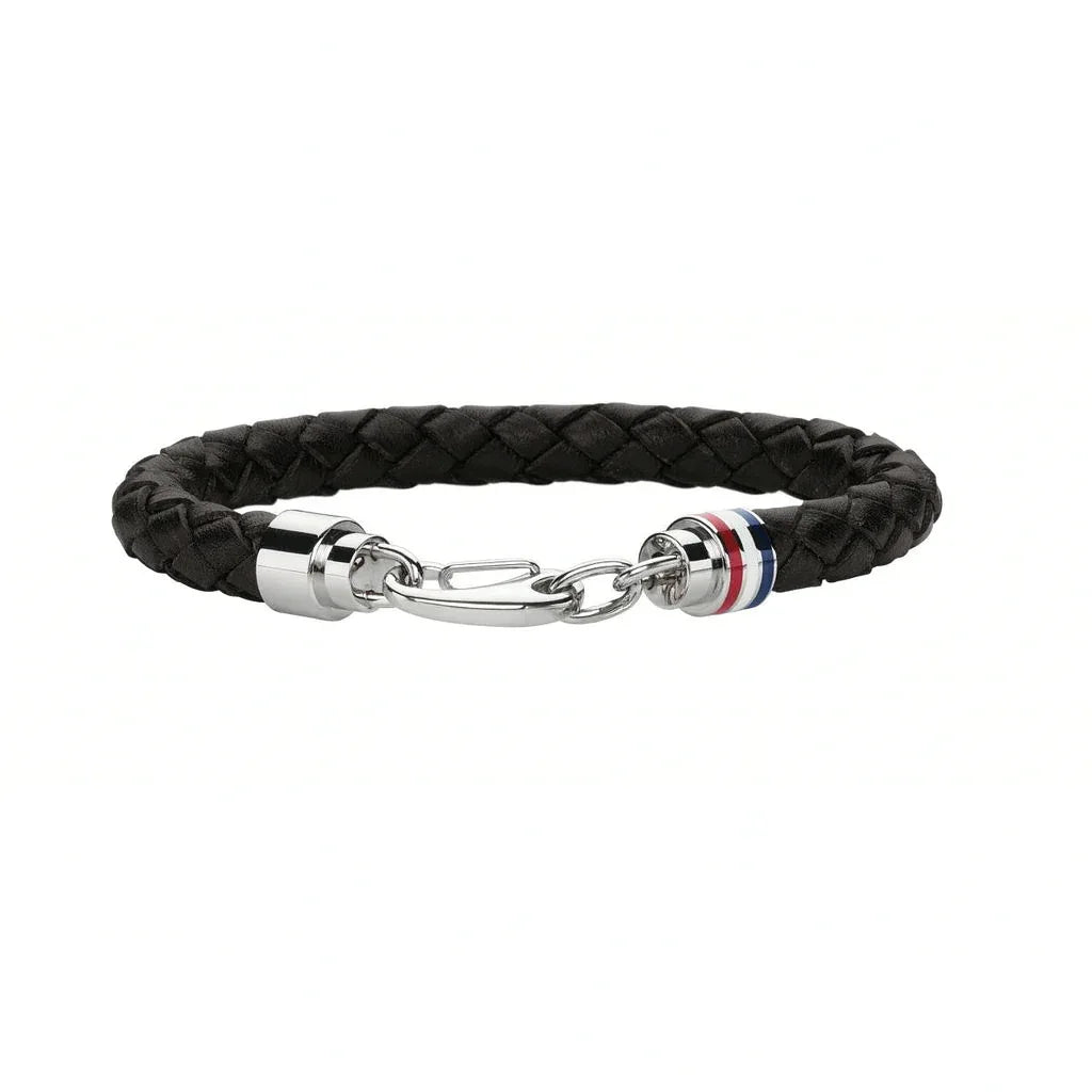 Tommy Hilfiger Men's Braided Brown Leather Bracelet with Stainless Steel Closure - Gomix Brands Outlet